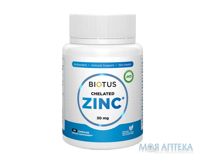 Biotus Chelated Zinc (Біотус) Хелатний цинк капсули по 30 мг №60
