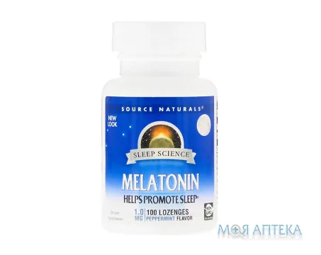 Source Naturals (Соурс Натуралс) Мелатонін льодяники зі смаком м`яти 1 мг №100