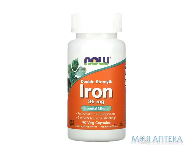NOW (Нау) Залізо капсули 36 мг №90