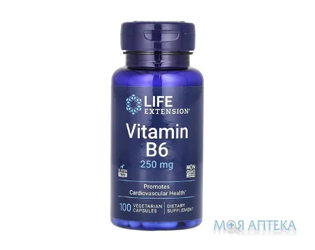 Life Extension (Лайф Екстеншн) Вітамін B6 капс. 250 мг №100
