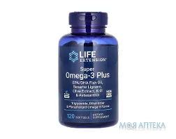 Life Extension (Лайф Екстеншн) Супер Омега-3 плюс капсули №120 у флак.