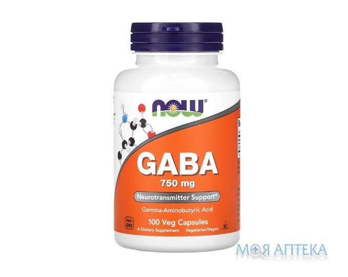 NOW Gaba (Нау Аминокислота Габба) веганские капсулы 750 мг №100