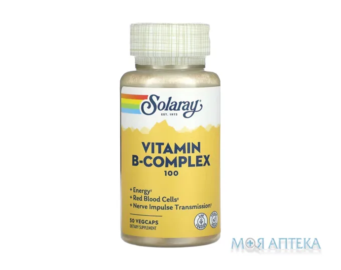 Solaray Vitamin B-Complex (Соларей) Вітаміни групи В 100 веганські капсули №50