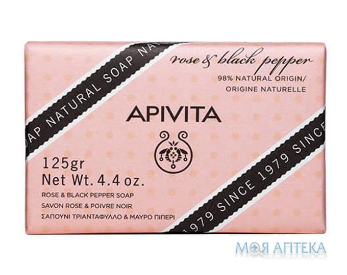 Apivita Natural Soap (Апівіта) Мило з Трояндою та Чорним Перцем 125 г