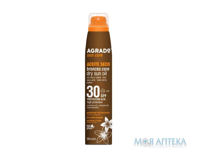 Agrado (Аградо) Олія для тіла активатор засмаги суха SPF 30 200 мл