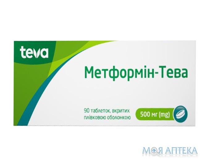 Метформин-Тева табл. п/плен. обол. 500 мг №90 (15х6)