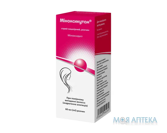 Міноксикутан спрей н/ш, р-н 20 мг/мл по 60 мл у флак. з адапт.