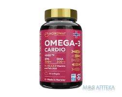 Нордвей (Nordway Omega-3 Cardio) Омега-3 Кардіо капсули по 1000 мг №30