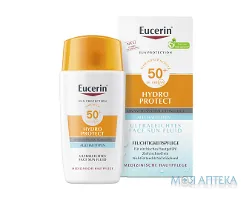 Eucerin Гідро Протект Сонцезахисний флюїд для обличчя ультралегкий, SPF 50+, 50 мл
