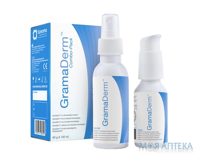 ГрамаДерм (GramaDerm) комб. упак., гидрогель по 60 г и раствор 100 мл, во флак. с дозат.