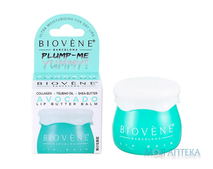 Біовен (Biovene) Бальзам для губ зволожуючий з авокадо та колагеном 8 г