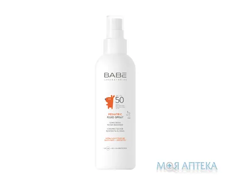 Babe Laboratorios (Бабе Лабораторіос) Pediatric Флюїд-спрей сонцезахисний дитячий з пантенолом і пребіотиком, 200 мл