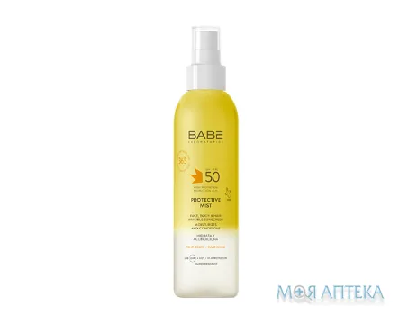 Babe Laboratorios (Бабе Лабораторіос) Сонцезахисний спрей-міст невидимий для обличчя, тіла та волосся, 150 мл