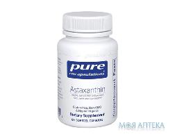 Астаксантин PURE ENCAPSULATIONS (Пьюр Энкапсулейшн) для защиты глаз и здоровья головного мозга капсулы по 4 мг флакон 60 шт