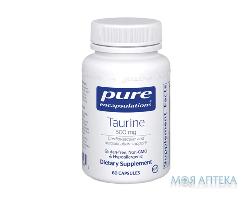 Таурин PURE ENCAPSULATIONS (Пьюр Энкапсулейшн) для поддержки работы сердца, мозга, нервной системы и глаз капсулы по 500 мг флакон 60 шт