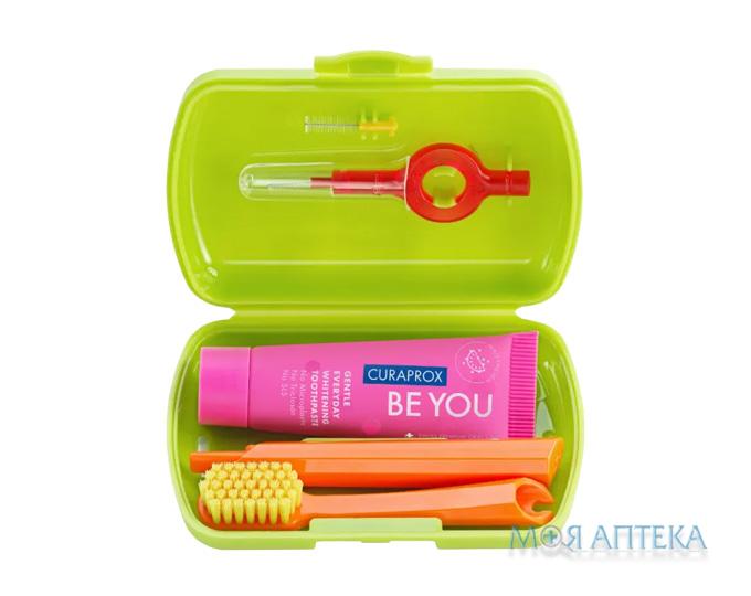 Набір для брекет систем Curaprox (Курапрокс) Be You Ortho дорожній, зелений