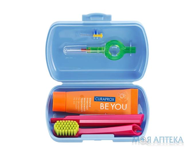 Набір для брекет систем Curaprox (Курапрокс) Be You Ortho дорожній, блакитний