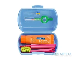 Набір для брекет систем Curaprox (Курапрокс) Be You Ortho дорожній, блакитний