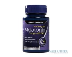 Мелатонін з B-6 Earth`s Creation таблетки сублінгв. 3 мг №60