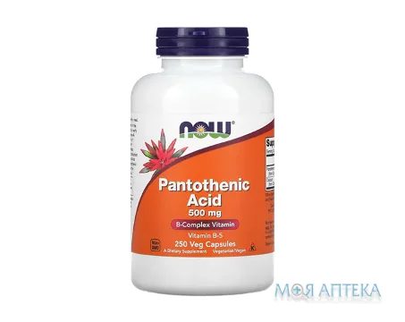 NOW (Нау) Пантотенова кислота капсули по 500 мг №250