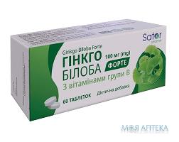 БАД SATOR PHARMA ГИНКГО БИЛОБА ФОРТЕ+ВИТ B ТАБ 0,25Г №60 НДС |