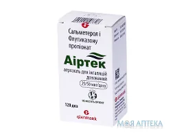 Аіртек аер. д/інг. дозов. 25 мкг/доза + 50 мкг/доза контейнер, 120 доз №1