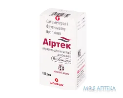 Аіртек аер. д/інг. дозов. 25 мкг/доза + 250 мкг/доза контейнер, 120 доз №1