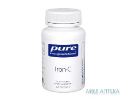 Железо с витамином С PURE ENCAPSULATIONS (Пьюр Энкапсулейшн) для профилактики анемии, борется с усталостью и укрепляет иммунитет капсулы флакон 60 шт