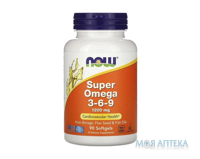 NOW (Нау) Super Omega 3-6-9 (Супер Омега 3-6-9) капсули по 1200 мг №90