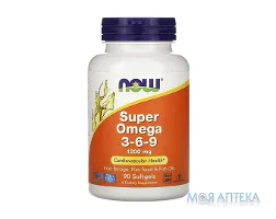 NOW (Нау) Super Omega 3-6-9 (Супер Омега 3-6-9) капсули по 1200 мг №90