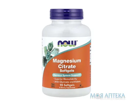 NOW (Нау) Magnesium Citrate (Магнію цитрат) капсули 400 мг №90