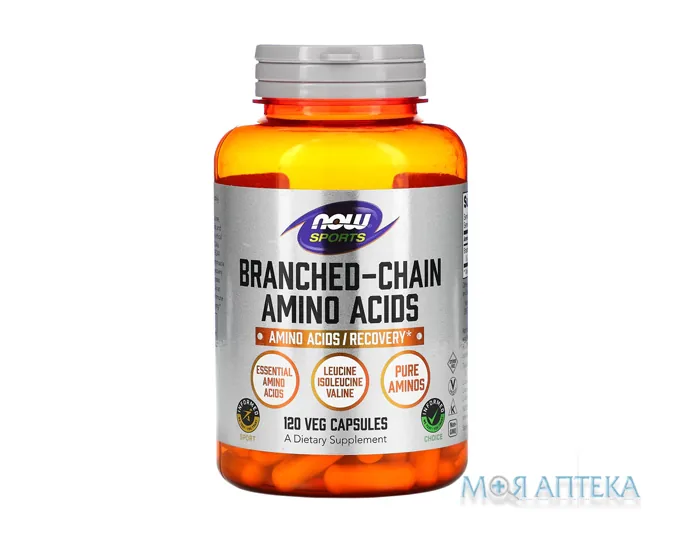 Now Sports (Нау Спортс) Амінокислоти з розгалуженим ланцюгом BCAA веганські капс. 650 мг №120
