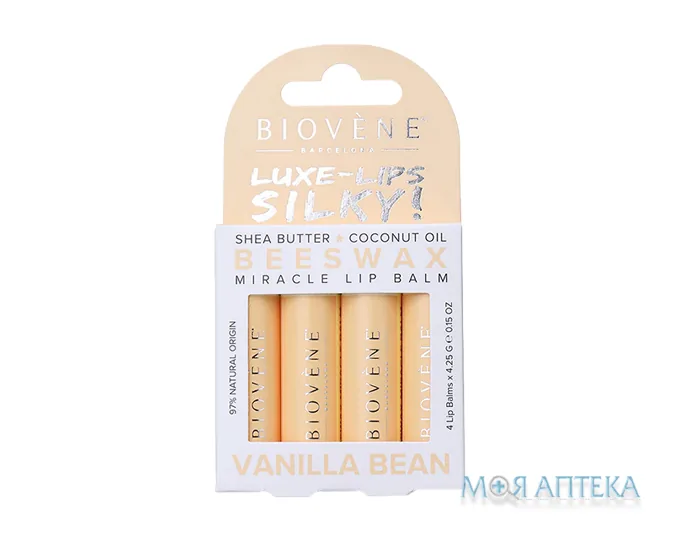 Біовен (Biovene) Бальзам для губ зволожуючий з ваніллю 4 шт