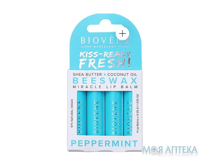 Біовен (Biovene) Бальзам для губ зволожуючий з м`ятою 4 шт.