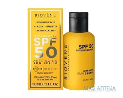 Біовен (Biovene) Сироватка для обличчя зволожуюча проти старіння з гіалуроновою кислотою SPF50 30 мл