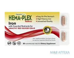 Хема-Плекс Залізо (Hema-Plex Iron) Натурес плюс (Nature`s Plus) таблетки з повільним вивільненням №30