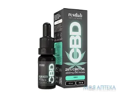 Рестлаб КБД (Restlab CBD) олія 25% краплі оральні зі смаком м`яти 10 мл