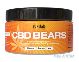 Рестлаб КБД (Restlab CBD) Желейні ведмедики з канабідіолом зі смаком апельсину 40 г