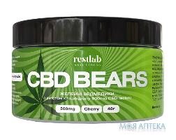 CBD желейні ведмедики з канабідіолом яблуко 40г банка, Рестлаб