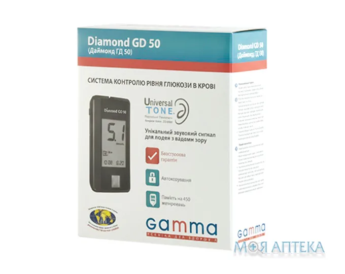 Глюкометр Gamma Diamond GD50 (Гамма Даймонд) №1
