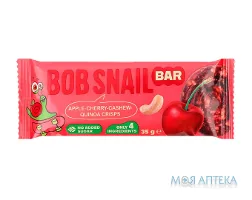 Равлик Боб (Bob Snail) Батончик яблуко, вишня, кеш`ю, кріспи кіноа 35 г