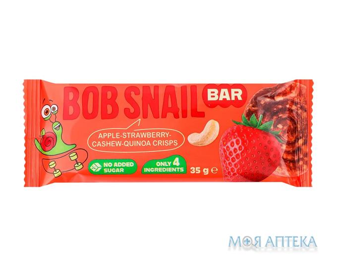 Равлик Боб (Bob Snail) Батончик яблуко, полуниця, кеш`ю, кріспи кіноа 35 г