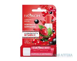 Помада губная гигиеническая БИОКОН Натуральный уход Красная смородина и шиповник 4,6 г