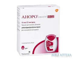 Аноро Елліпта пор. д/інг. дозов. 55 мкг/доза + 22 мкг/доза інгалятор 30 доз №1