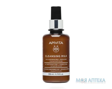 Apivita Cleansing Milk (Апівіта) Очищувальне молочко 3 в 1 для обличчя та очей з ромашкою та медом 200 мл