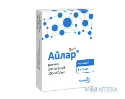 Айлар р-н д/ін. 100 МО/мл картридж 3 мл, блістер у пачці №5