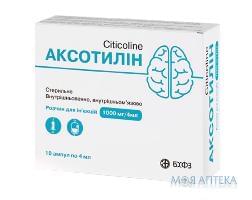 Аксотилин р-р д/ин. 1000 мг/4 мл амп. 4 мл, кассета в пачке №10