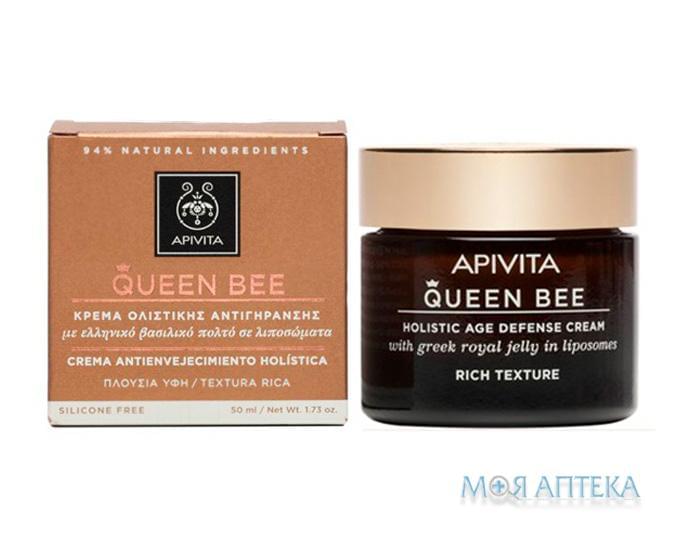 Apivita Queen Bee (Апивита Квин Би) Крем Для Комплексной Защиты От Старения с насыщенной текстурой, 50 мл