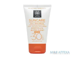 Apivita Suncare (Апівіта Санкеа) Сонцезахисний крем для обличчя легкої текстури з Безсмертником І Комплексом 3D Pro-Algae SPF-30 тонуючий 50 мл, регулювання. секрець. сальн. залоз