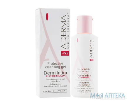A-Derma Dermintim (А-Дерма Дермінтим) Гель для інтимної гігієни Ph 5,5 для чутливої та дуже чутливої шкіри с екстрактом вівса Реальба 2
